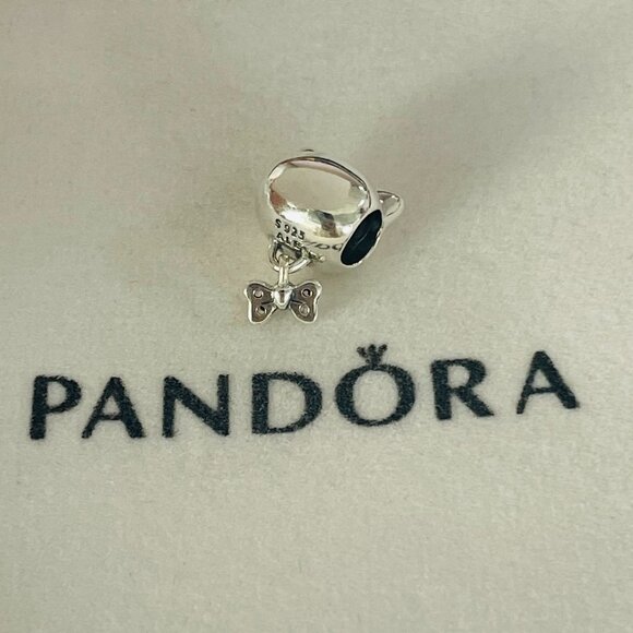 Pandora Pet Cat & Bow Dangle Charm Pendant, S925 Sterling Silver Jewelry - Picture 2 of 3